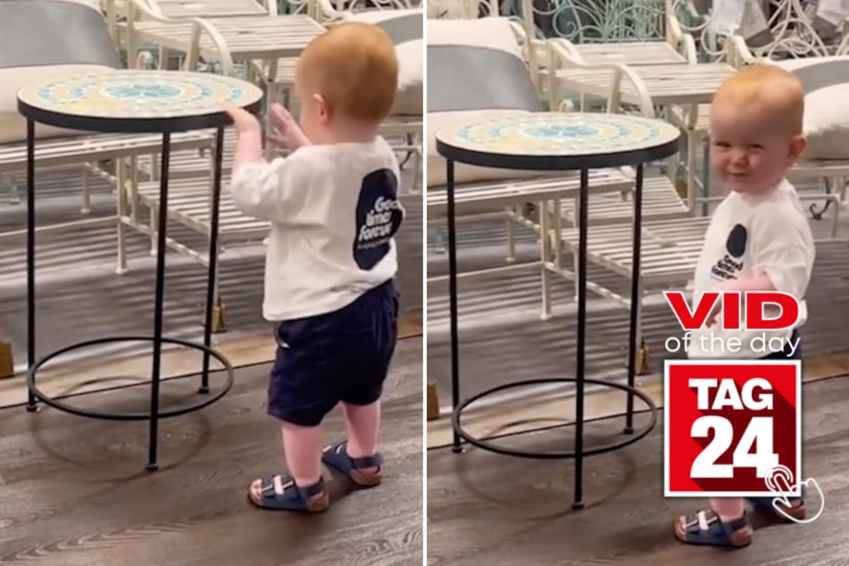 Viral Video of the Day for August 18, 2023: Toddler has a dance battle with a table!