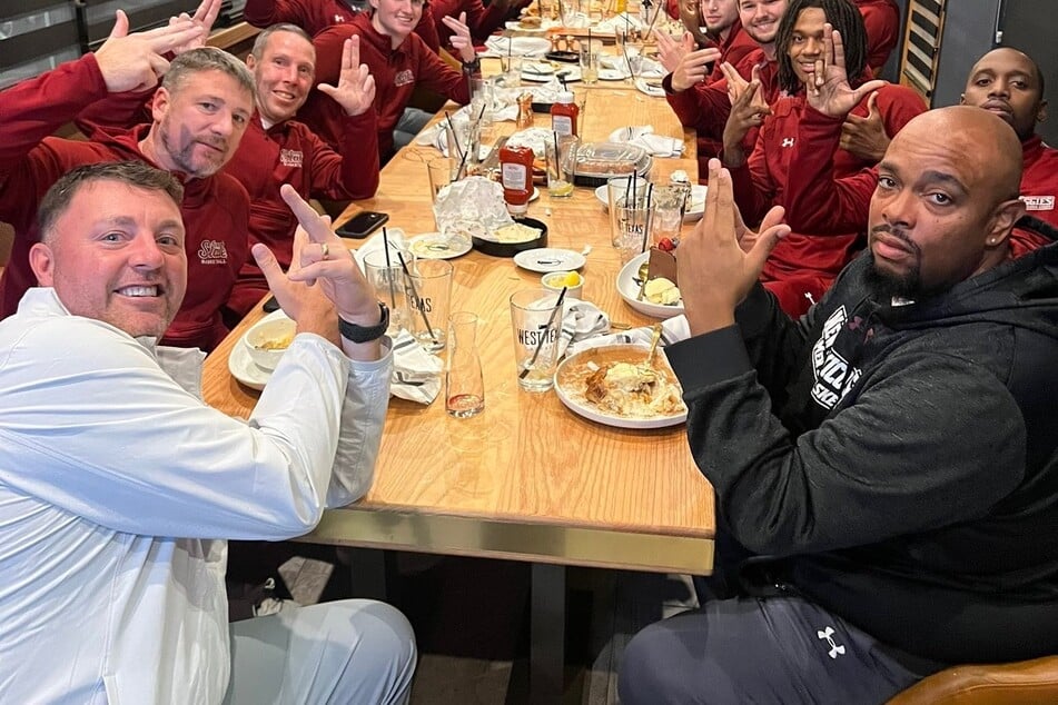 In his first season as head coach of New Mexico State's Aggies basketball team, Greg Heirar (bottom left) was fired amid an investigation into serious hazing allegations.
