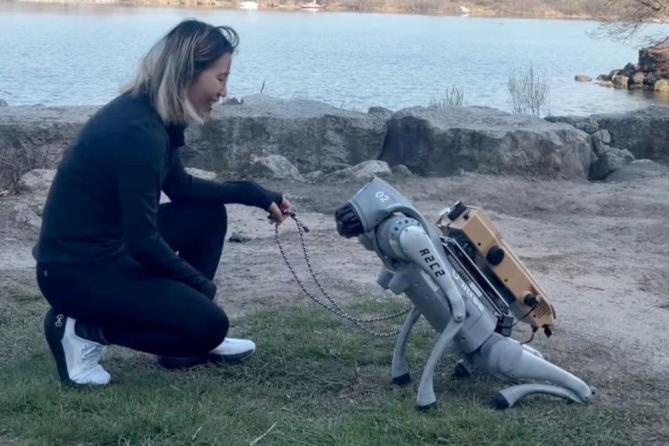 She is proud of her dog – even if he is not a real animal.