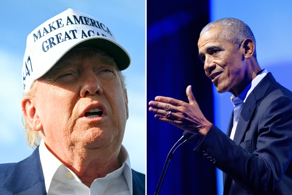 In a recent social media post, Barack Obama (r.) criticized Donald Trump and Republicans for pushing a bill that would massively cut healthcare.