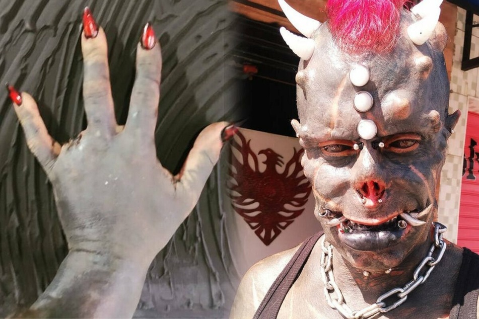 Influencer who wants to look like Satan cut off nose and finger in extreme body modification