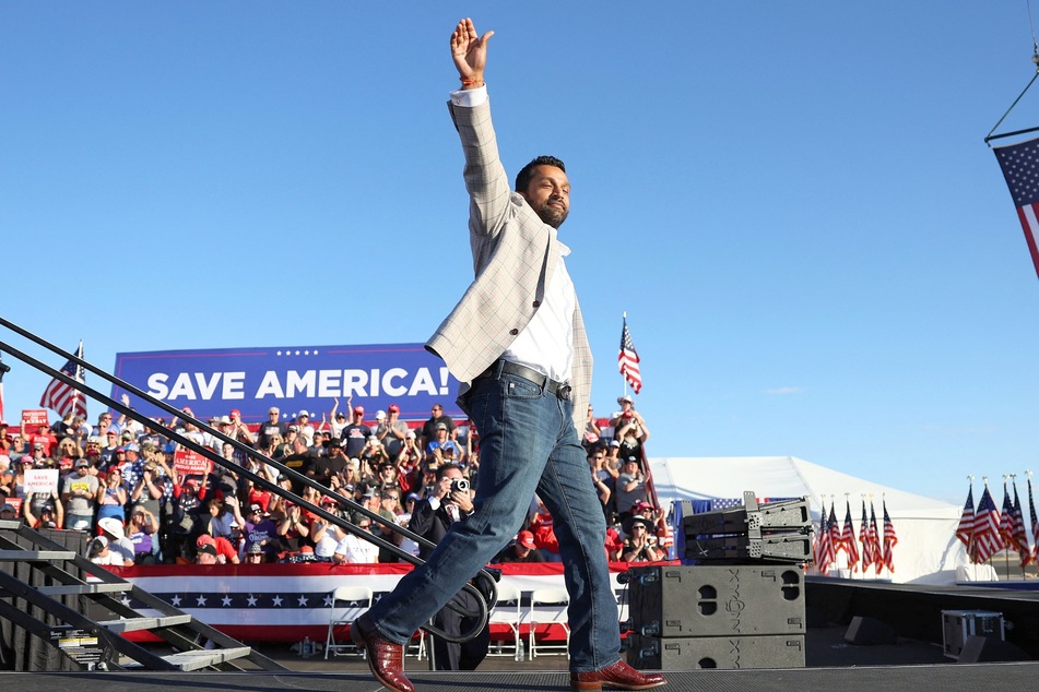 Former Chief of Staff to the Department of Defense Kash Patel during a Donald Trump campaign rally at Minden-Tahoe Airport on October 08, 2022 in Minden, Nevada.