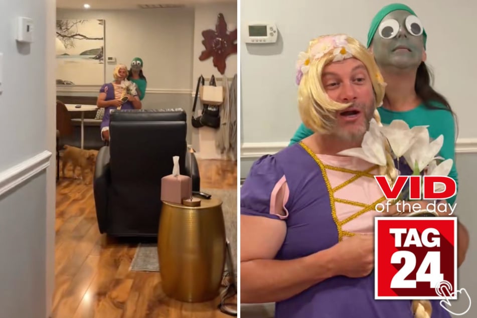 These parents' over-the-top dedication to recreating Tangled for their daughter's midnight birthday surprise deserves an award!
