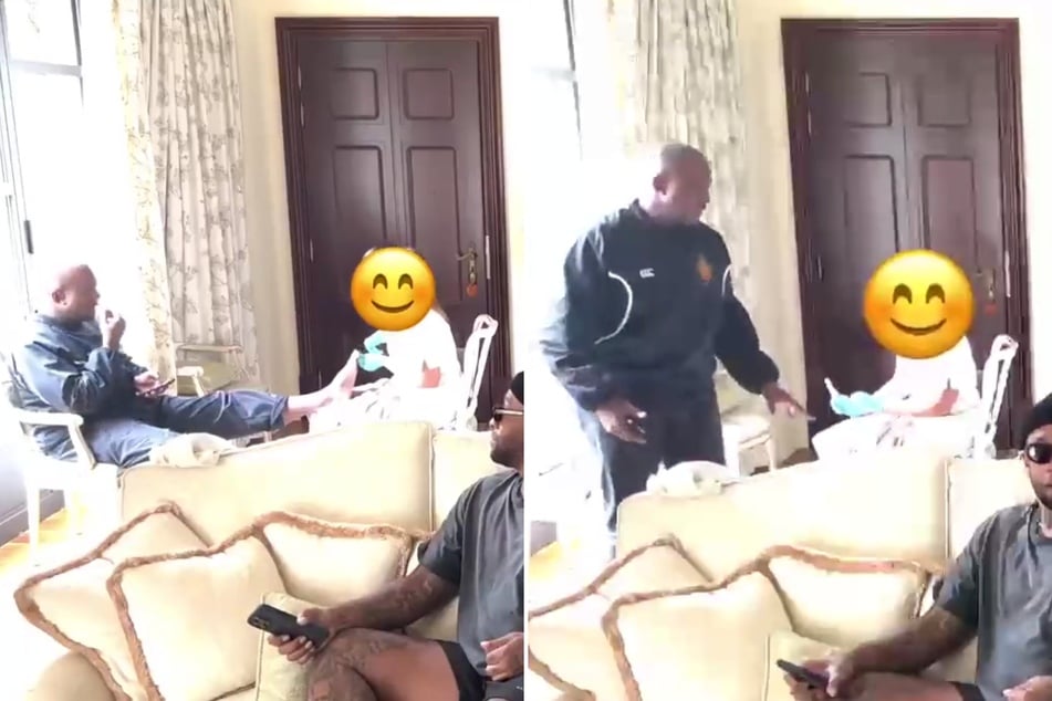 A video has gone viral which shows rapper Kanye West losing his patience with a nail tech that is giving him a pedicure, as he claims she "hurt" his toes.