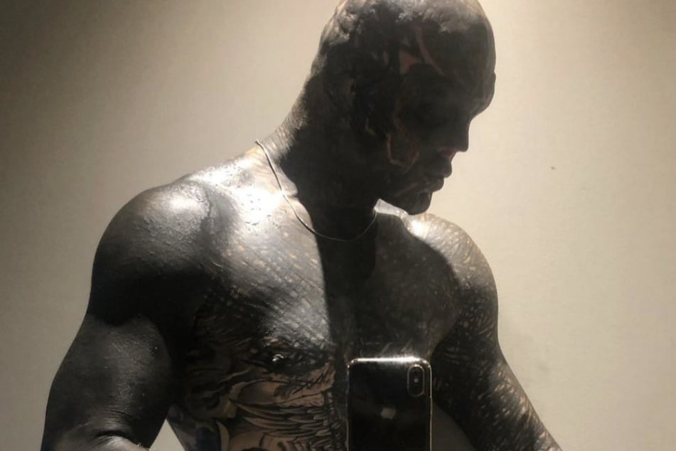 Loffredo has covered his whole body in blackout tattoos and undergone extreme body modifications.