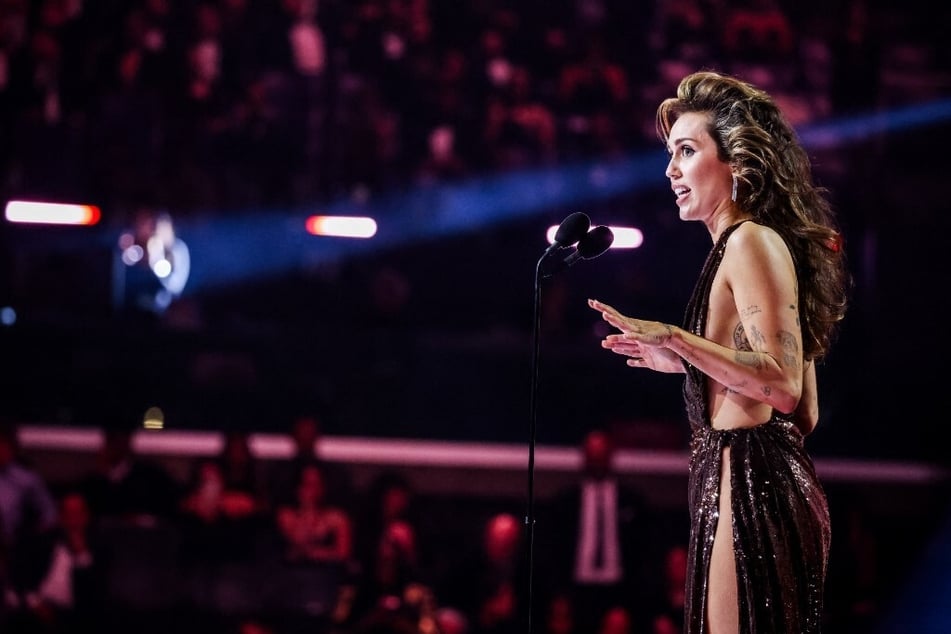 Miley Cyrus accepts the award for Record Of The Year for Flowers during the 66th Grammy Awards on February 4, 2024, in Los Angeles, California.