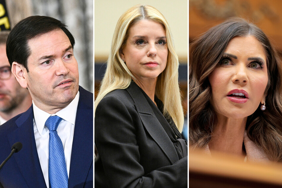 (From l. to r.) State Department Secretary Marco Rubio, Attorney General Pam Bondi, and former Homeland Security Secretary Kristi Noem are all named as defendants in the lawsuit.
