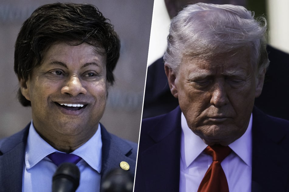 Congressman Shri Thanedar (l.) has introduced an impeachment resolution against President Donald Trump.