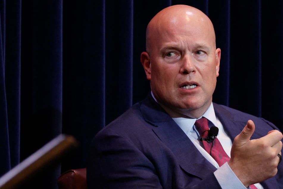 Matthew Whitaker, permanent representative of the US to NATO, speaks at the Reagan Library on January 14, 2026. The envoy denied reports that Washington was planning to withdraw tens of thousands of troops from Europe.