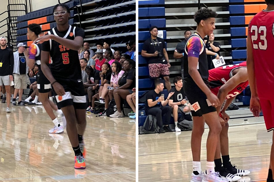 Bryce James (l.) and Kiyan Anthony (r.) slam-dunked a stunning showing over the weekend, that many fans said resembled their legendary dads.