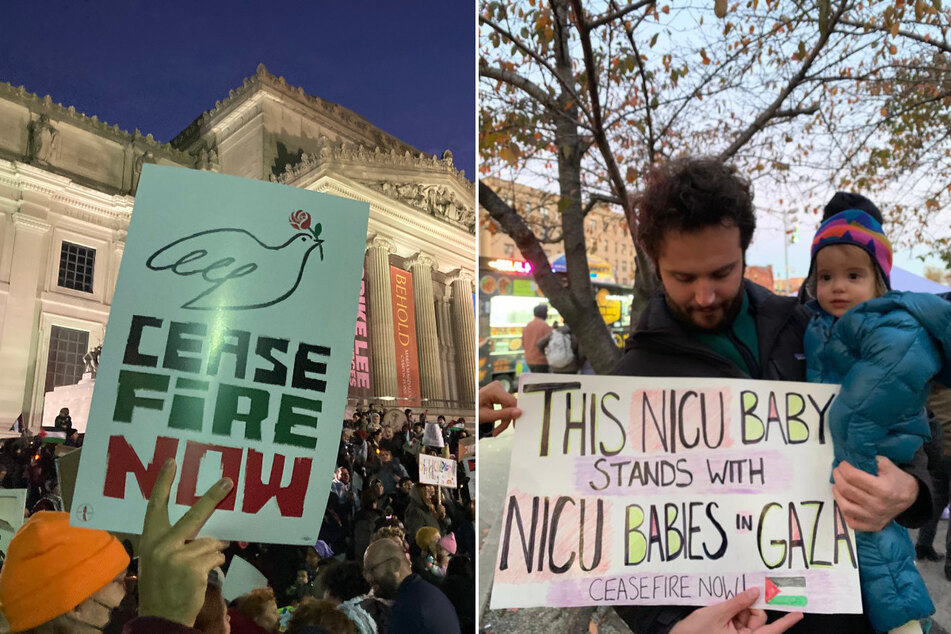 New York children march for Israel-Gaza ceasefire: "Free, free Palestine!"