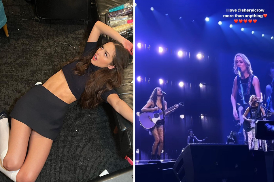 Olivia Rodrigo brought out Sheryl Crow (r.) as a special guest on the latest stop of her GUTS World Tour.