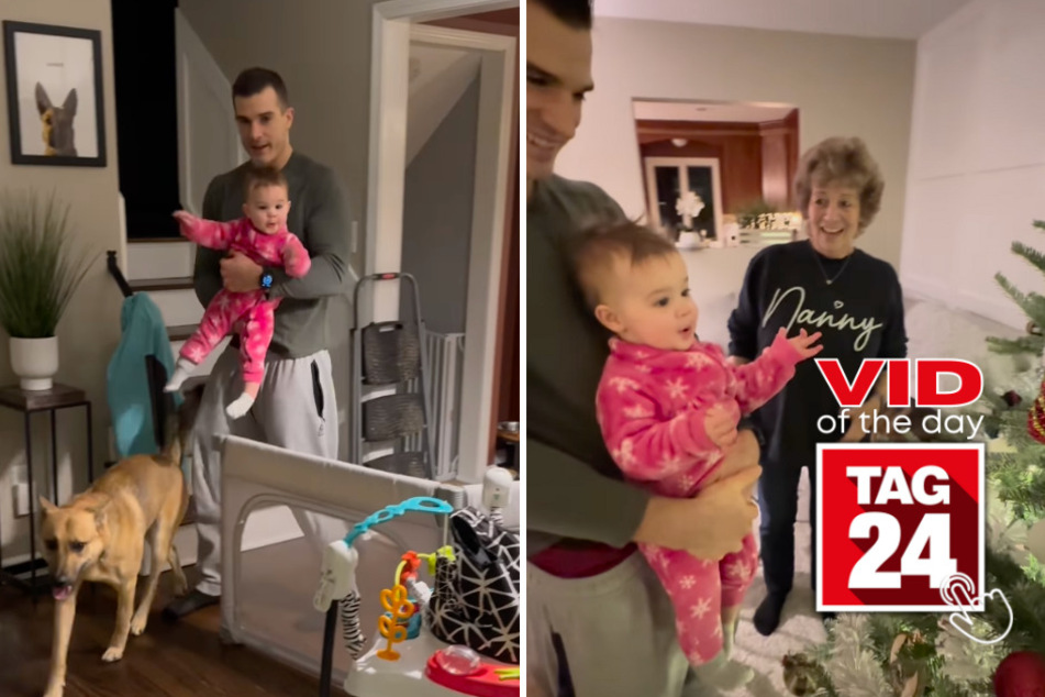 Viral Video of the Day for December 10, 2023: Baby's eyes light up at a Christmas first