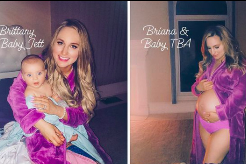 The new mom and mommy-to-be dressed the same for a recent Instagram post.