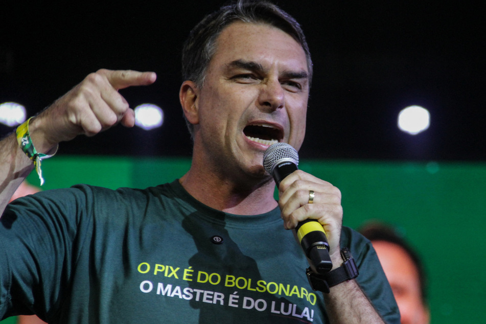 Flavio Bolsonaro (pictured) was praised by Trump as a "smart young man" after the Brazilian politician paid a visit to the White House.