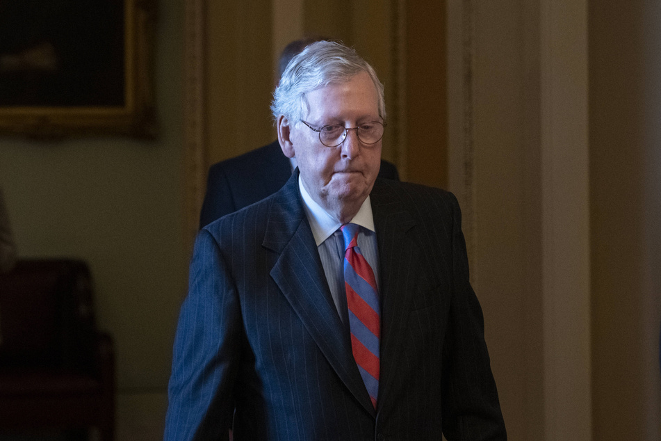 Senate Minority Leader Mitch McConnell at the US Capitol in Washington DC on Thursday.