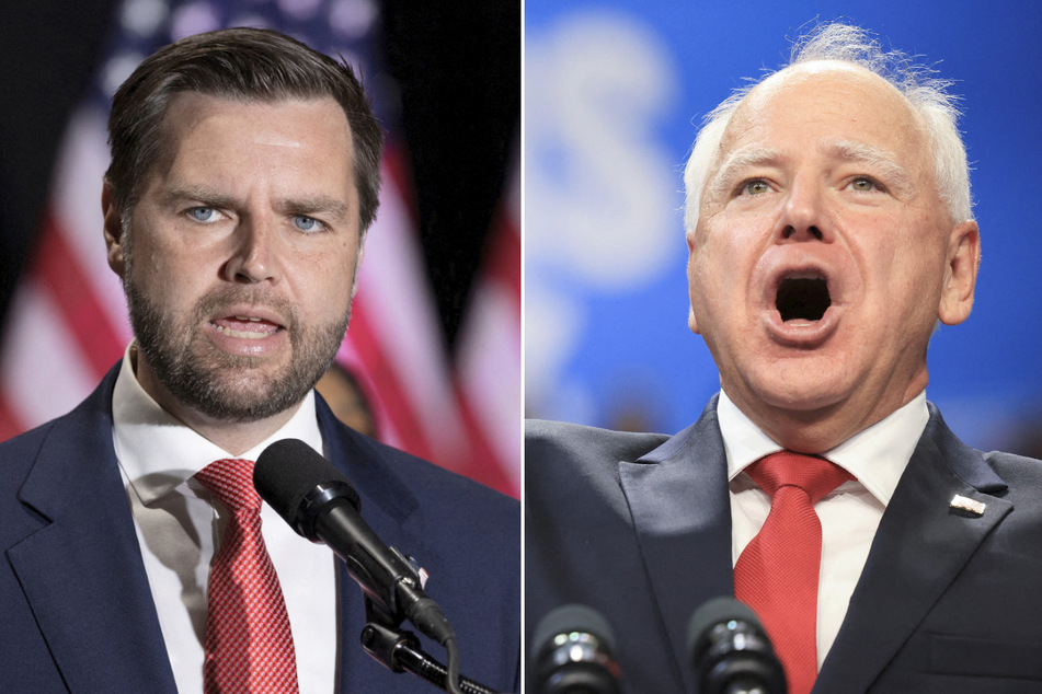 Republican JD Vance (l.) and Democrat Tim Walz are in conversations with CBS News about a 2024 vice-presidential debate, potentially on October 1.