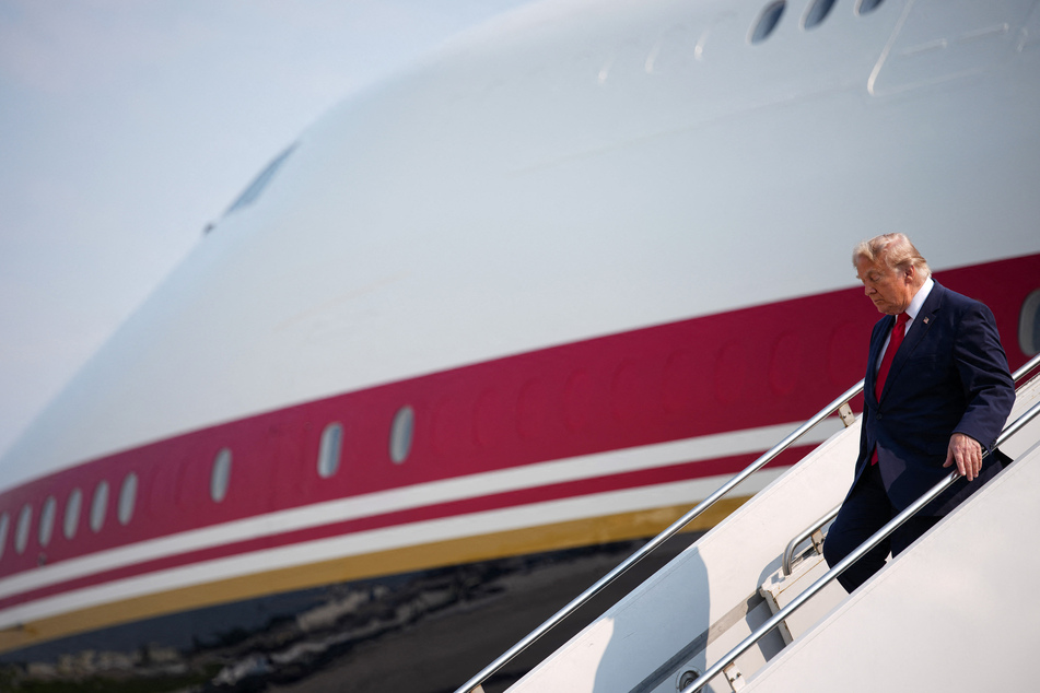 Trump took his first flight in his controversial new Air Force One, which was a gift from Qatar.