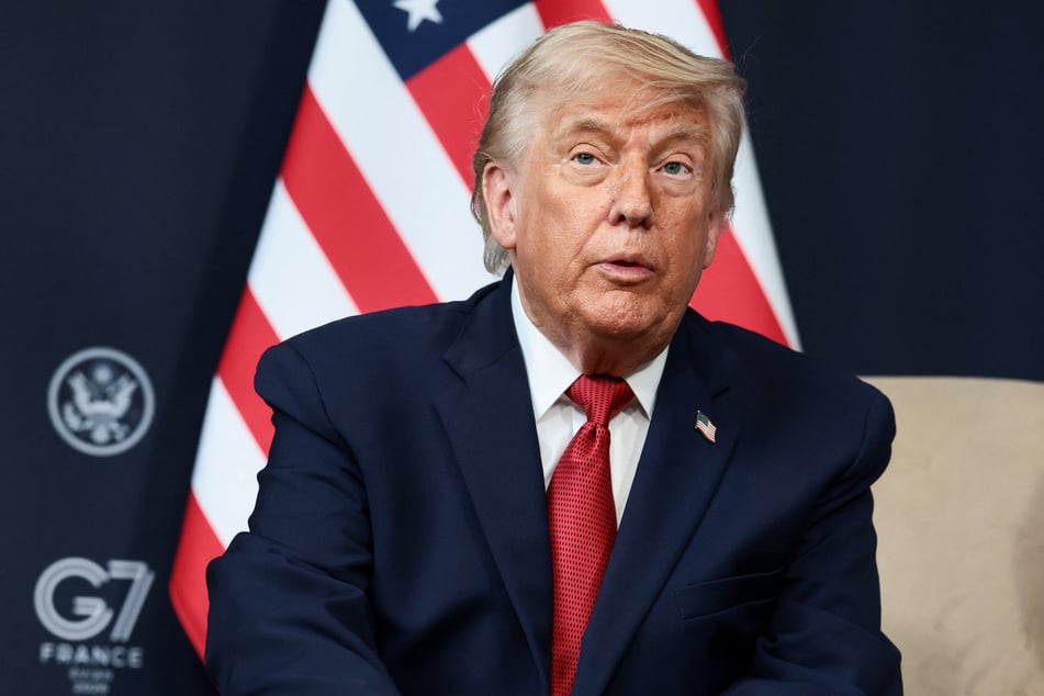 President Donald Trump is pictured on the sidelines of the G7 Summit in Evian-les-Bains, France, on June 17, 2026.