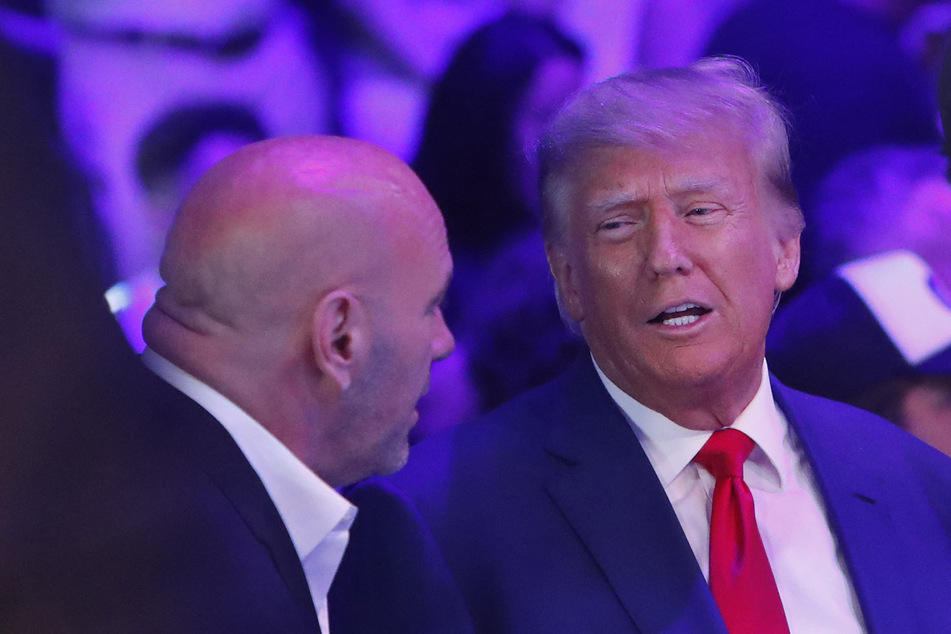 Donald Trump struts into UFC 290 alongside Dana White after finger-pointing Las Vegas rally