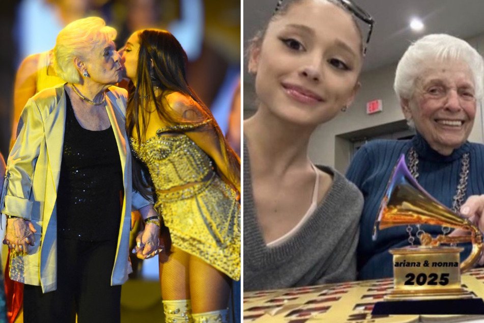Ariana Grande's (c.) Nonna made Billboard history on the singer's latest album, eternal sunshine.