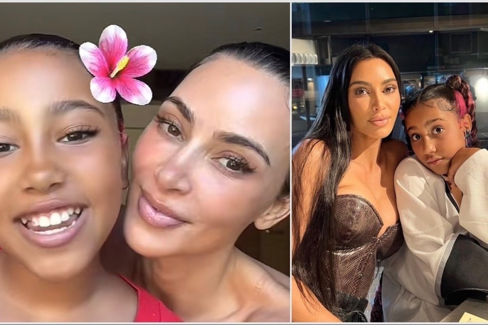 While on TikTok Live with her mom Kim Kardashian, North West (r.) revealed she has dyslexia.