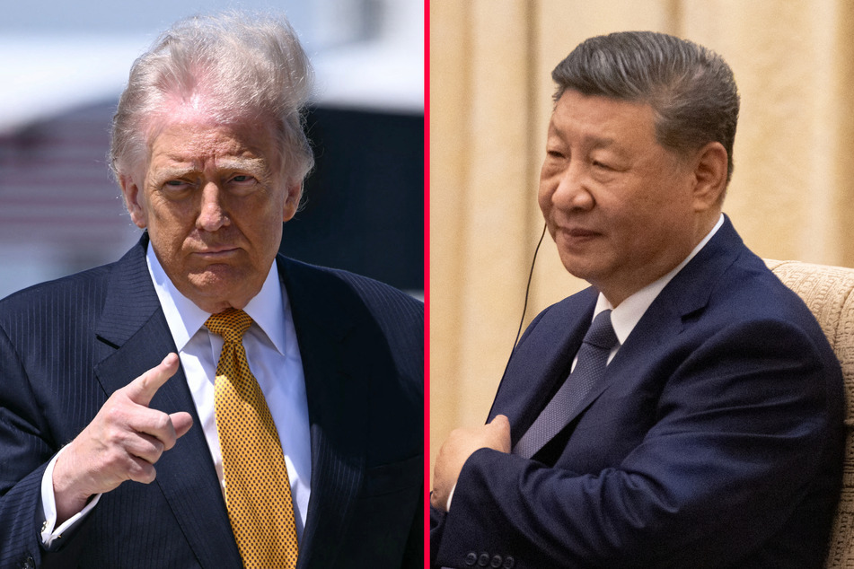 President Donald Trump (l.) said he'd put pressure on Chinese President Xi Jinping to open China's markets to US tech firms.