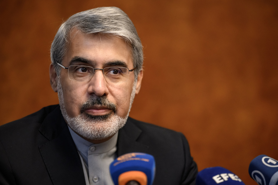 Iranian Ambassador to the United Nations in Geneva Ali Bahreini attends a briefing following talks between US and Iran on June 23, 2026.