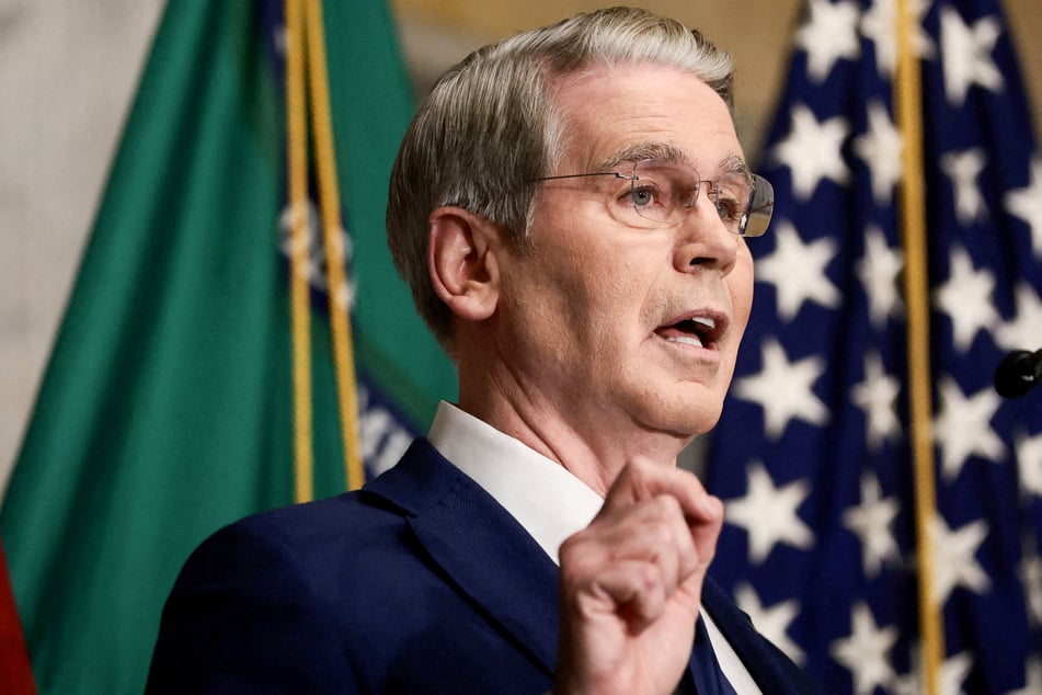 Secretary Scott Bessent speaks during a press conference at the Treasury Department in Washington DC on August 24, 2026.