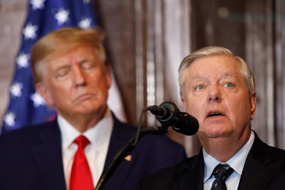 On Tuesday, President Donald Trump (l) argued that he believes it is "a waste of time" for the FBI to investigate the death of his close friend Lindsey Graham.