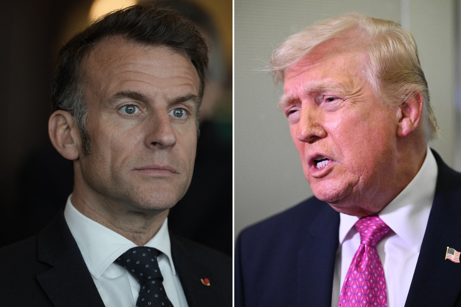 French President Emmanuel Macron (l.) was "surprised" by Donald Trump's recent post lashing out at France for being ""very unhelpful" in the US-Israeli war on Iran.