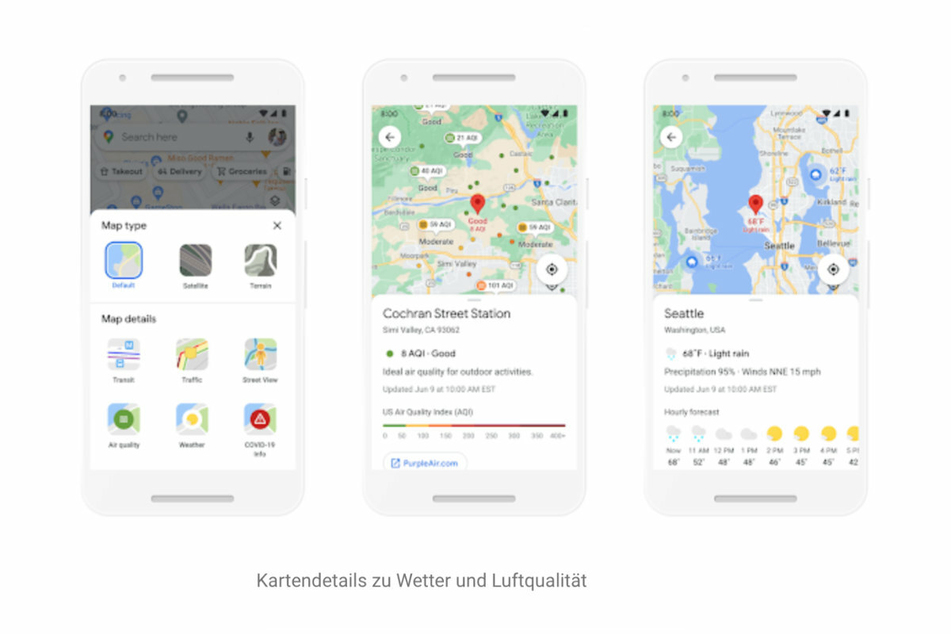 More information on air quality and weather will be displayed on maps in the future - at least for selected countries.