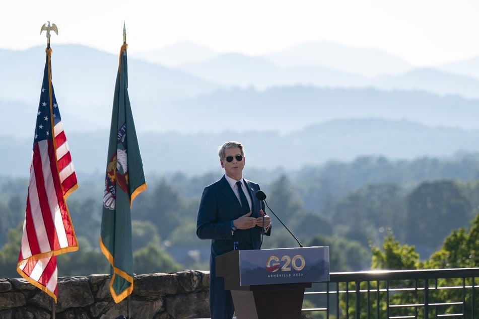 Treasury Secretary Scott Bessent gives remarks in Asheville at the close of the G20 Finance Ministers and Central Bank Governors' meeting.
