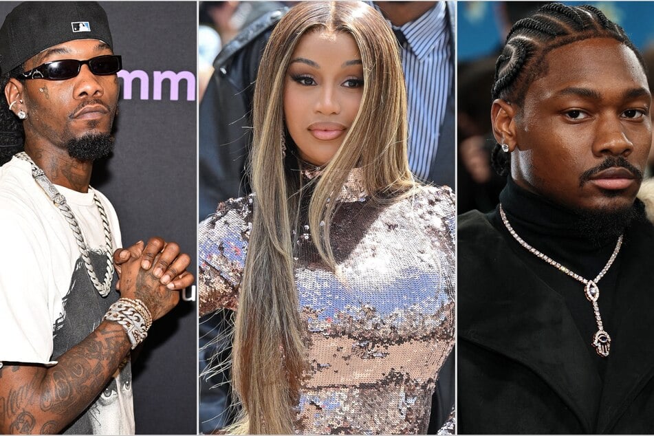 Cardi B (c.) shared insight into why she left Offset (l.) and hit back at the criticism towards her relationship with Stefon Diggs.