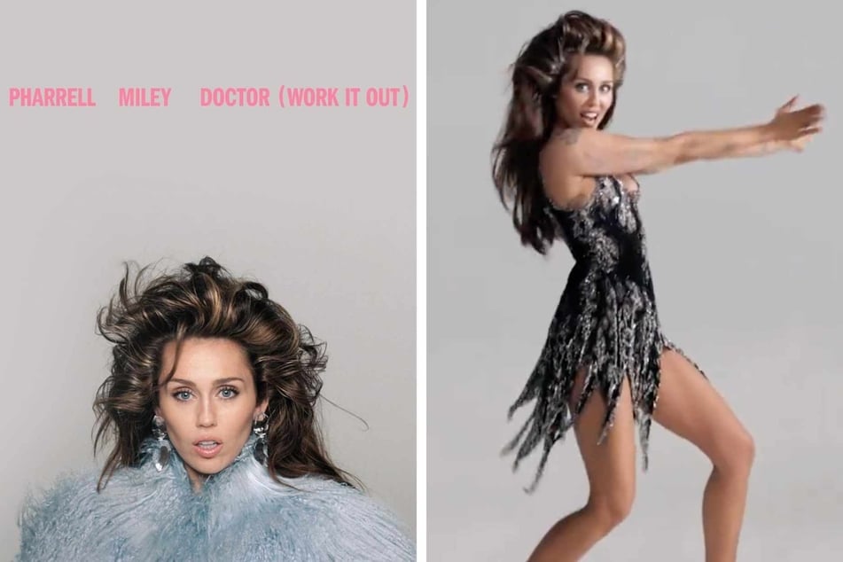 Miley Cyrus teased a clip of her latest song on Wednesday – complete with big hair and fire dance moves!