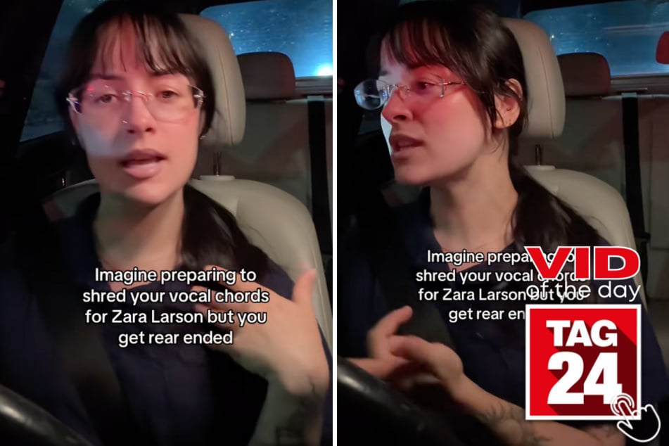 This girl was just vibing to Zara Larsson's Midnight Sun when another driver suddenly slammed into the back of her car!