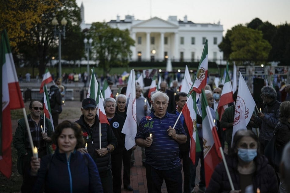 Washington DC-area Iranian-Americans and their supporters hold a vigil in support of protestors in Iran to mark 40 days since the death of Masha Amini.