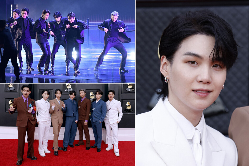 BTS member SUGA (r.) is enlisting to complete his mandatory South Korean military service.