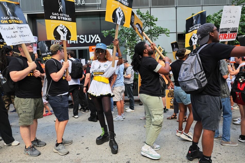Various unions joined SAG-AFTRA and WGA East members for a National Solidarity Day as both unions continue their strike that has much of the entertainment industry at a standstill.