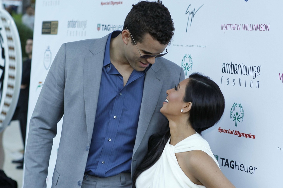 Kim Kardashian and Kris Humphries in 2011 at Amber Fashion Show.