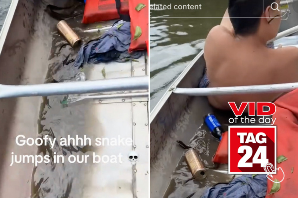 Viral Video of the Day for July 12, 2024: Boys scream as "Goofy ahhh" snake hops into small canoe!