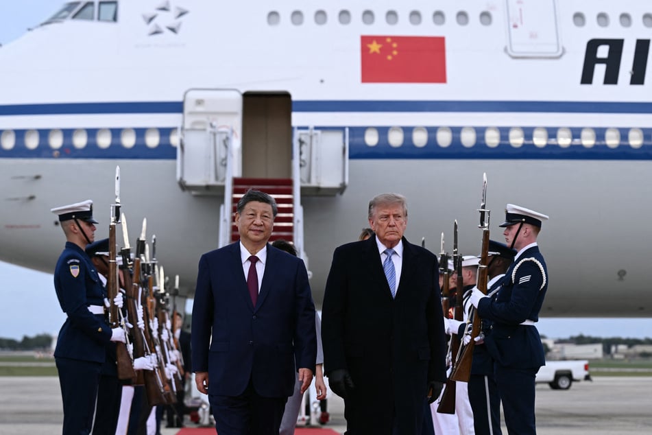 President Donald Trump treated Chinese President Xi Jinping to a red-carpet welcome at Joint Base Andrews on Wednesday afternoon.
