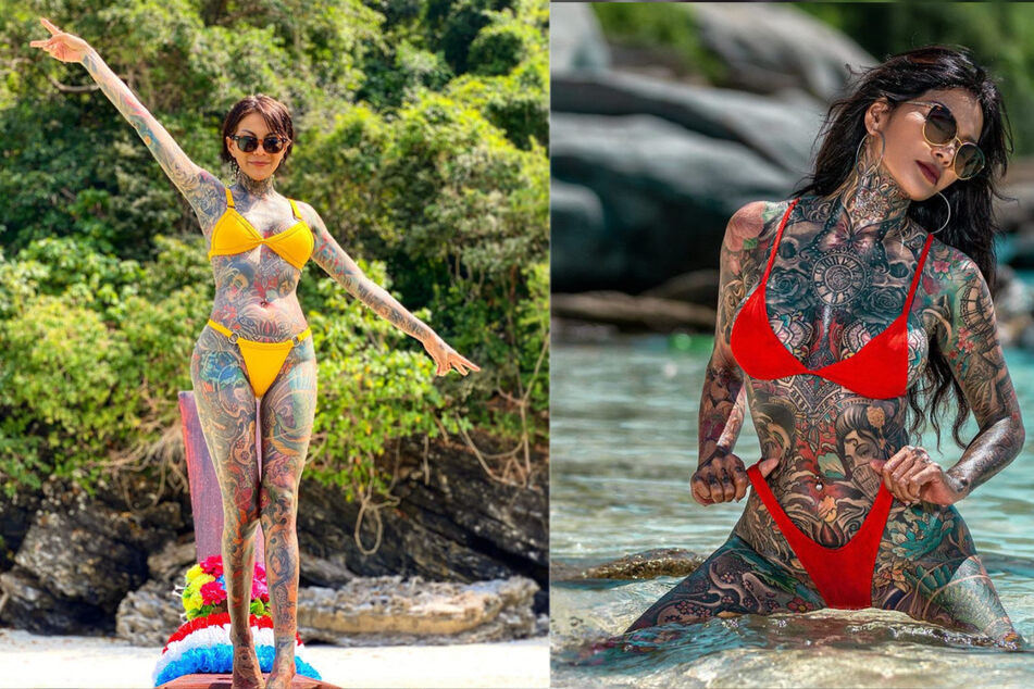Thai model is 98% tattooed: "My body is a work of art!"