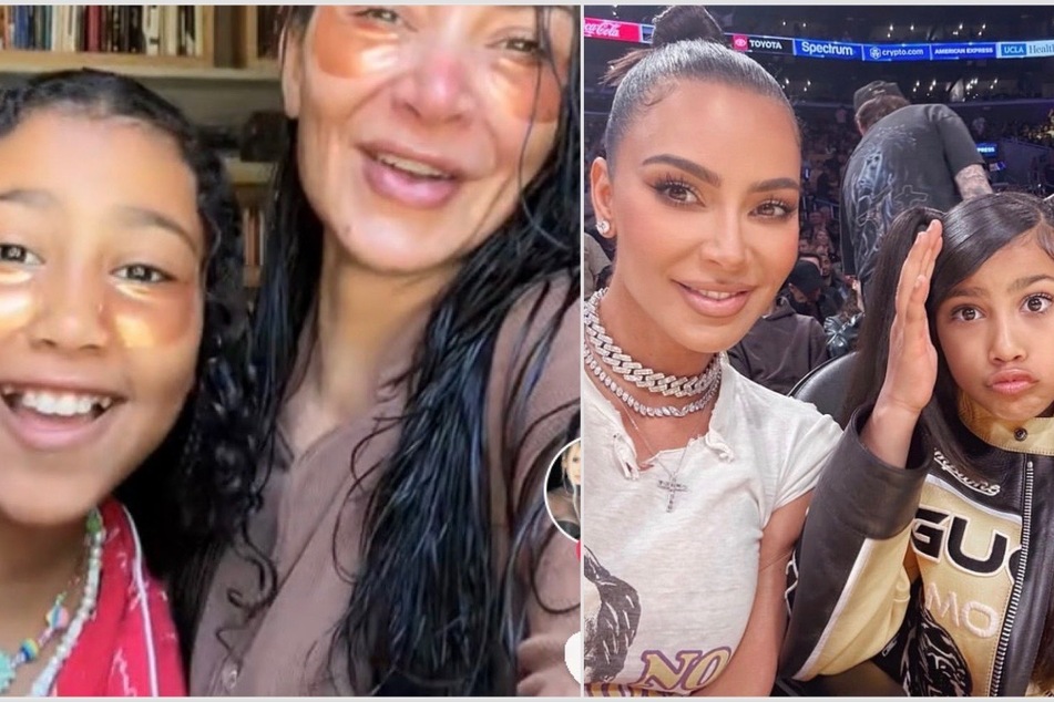 Kim Kardashian and North West take on divisive "aging" TikTok trend