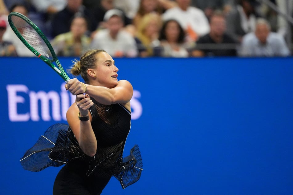 Belarus' Aryna Sabalenka in action during her US Open second round match against Russia's Polina Iatcenko (not pictured) on September 2, 2026.
