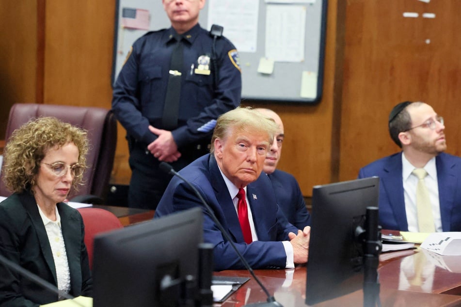 Donald Trump attending a pre-trial hearing at Manhattan Criminal Court on Thursday in New York City.