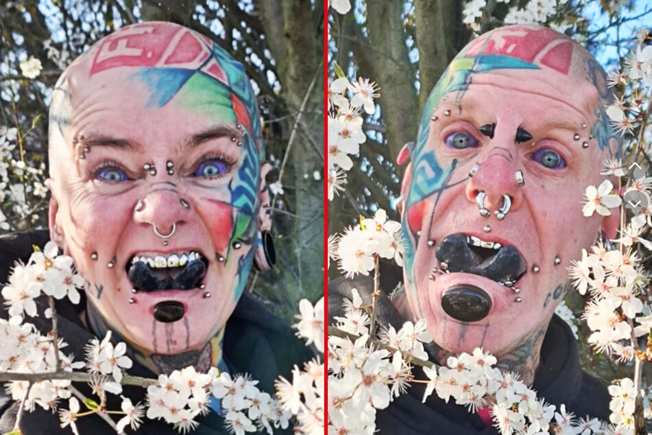 Tattooed couple cover each other in increasingly extreme body modifications
