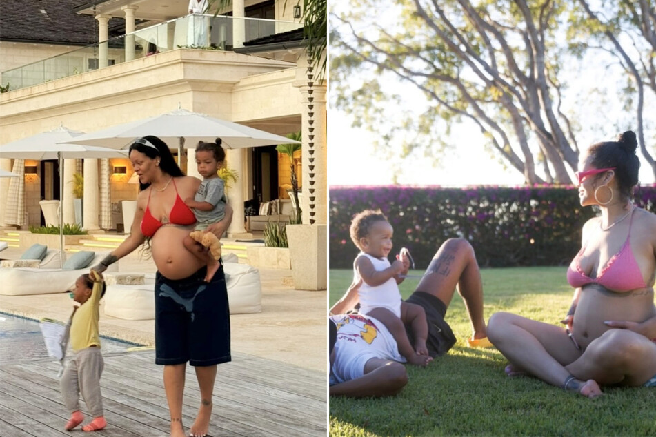 Rihanna has shared intimate peeks at her family life on social media.
