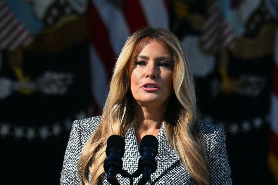 First Lady Melania Trump speaks during an executive order ceremony in the Rose Garden of the White House in Washington DC on October 19. Melania has been an infrequent presence at the White House in her husband's second term.