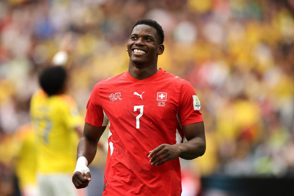 Breel Embolo of Switzerland reacts during the FIFA World Cup Round of 16 match against Colombia at BC Place Vancouver on July 7, 2026.